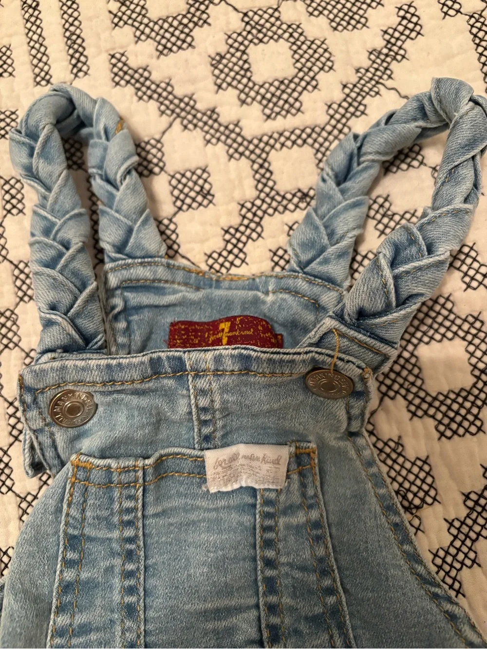 7 for all mankind denim overalls 12M